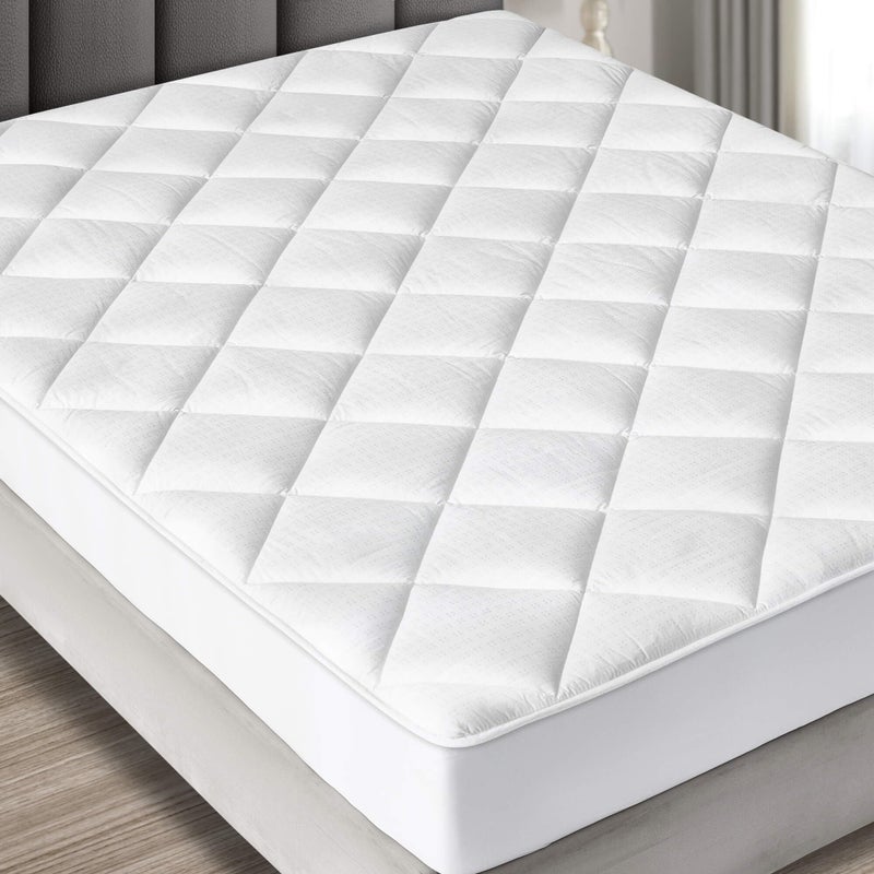MAXI Full XL Mattress Pad - Luxurious Cotton Sateen Mattress Protector - Soft, Comfortable, and Breatheable Mattress Cover - Mattress Pad Protects Mattress from Dust, Dirt, Spills, and Stains. - Image 1